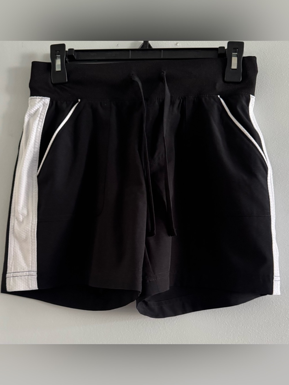 Tek Gear XS Black Athletic Shorts Drawstring Workout Running Shorts